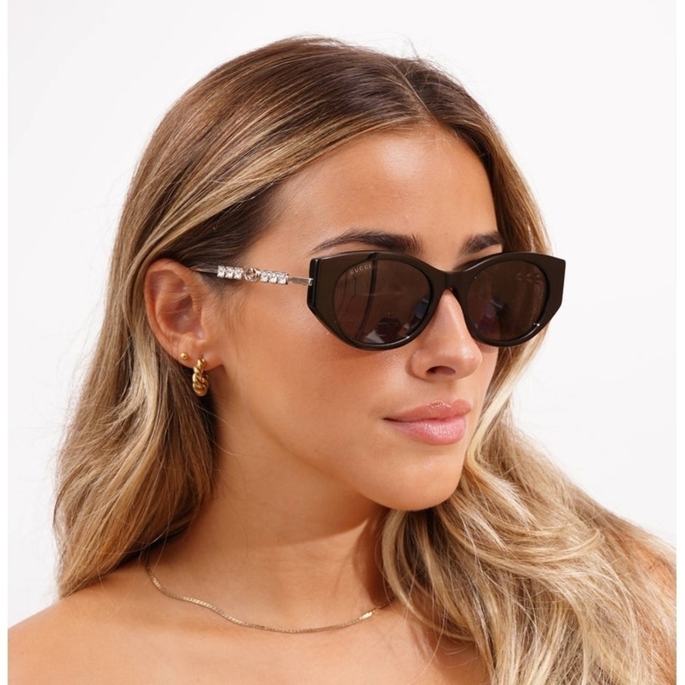 NWT Gucci GG1970SA-002 Black Silver 54mm Sunglasses